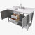 ARIEL Bayhill 55'' W Single Sink Bath Vanity with Rectangle Sink and White Quartz Countertop, Opened View