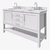 ARIEL Bayhill 61'' W Double Sink Bath Vanity with Oval Sinks and Carrara White Marble Countertop, Angle View