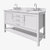 ARIEL Bayhill 61'' W Double Sink Bath Vanity with Rectangle Sinks and Carrara White Marble Countertop, Angle View