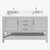 ARIEL Bayhill 61'' W Bath Vanity In Grey With Quartz Vanity Top In White With White Basins, Front View