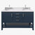 ARIEL Bayhill 61'' W Bath Vanity In Midnight Blue With Quartz Vanity Top In White With White Basins, Front View