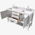 ARIEL Bayhill 61'' W Double Sink Bath Vanity with Rectangle Sinks and White Quartz Countertop, Opened View