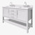 ARIEL Bayhill 61'' W Double Sink Bath Vanity with Rectangle Sinks and White Quartz Countertop, Angle View