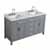 Belmont Decor Hampton 61" Double Rectangle Sink Vanity in Grey, 61"W x 22"D x 35"H