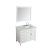 43" White Right Rectangle Sink Product Angle View