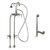 Cambridge Plumbing Complete Plumbing Package for Freestanding Bathtub without Faucet Holes, Brushed Nickel - Includes English Telephone Gooseneck Style Faucet w/ Hand Held Shower, Standing Supply Lines w/ Shut Off Valves and Drain Assembly