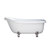 Cambridge Plumbing Amber Waves USA Quality 60" Clawfoot Slipper Gloss White Tub with Deck Mount Faucet Holes and Brushed Nickel Feet, Side View