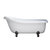 Cambridge Plumbing Amber Waves USA Quality 66" Clawfoot Slipper Gloss White Tub with Deck Mount Faucet Holes and Oil Rubbed Bronze Feet, Side View