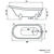 Cambridge Plumbing Amber Waves USA Quality 66" Clawfoot Slipper Gloss White Tub with Deck Mount Faucet Holes, Dimensions