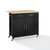 Crosley Furniture  Savannah Wood Top Drop Leaf Kitchen Island/Cart In Black, 42'' W x 30'' D x 37'' H