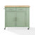 Crosley Furniture Savannah Wood Top Drop Leaf Kitchen Island/Cart In Mint, 42'' W x 30'' D x 37'' H