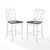 Crosley Furniture  Shelby 2Pc Counter Stool Set - 2 Stools In Distressed White, 18'' W x 21-3/4'' D x 40-5/8'' H