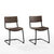 Crosley Furniture  Conrad 2Pc Cantilever Dining Chair Set- 2 Chairs In Distressed Mocha, 18'' W x 20'' D x 29-1/2'' H