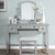 Crosley Furniture  Vista Vanity Stool In Gray, 17-1/2'' W x 15-3/4'' D x 19-1/4'' H