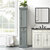 Crosley Furniture  Seaside Tall Linen Cabinet In Distressed Gray, 16'' W x 14'' D x 72'' H