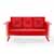 Crosley Furniture Bates Collection Outdoor Sofa Glider in Red, 65-3/4''W x 28''D x 32-1/2''H