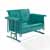 Crosley Furniture Bates Collection Outdoor Metal Loveseat Glider in Turquoise, 48-3/4''W x 28''D x 32-1/2''H