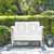 Crosley Furniture Bates Collection Outdoor Loveseat Glider in White, 48-3/4''W x 28''D x 32-1/2''H