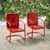 Crosley Furniture Bates Collection Outdoor Chair in Red, Set of Two, 22''W x 22''D x 35''H