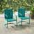 Crosley Furniture Bates Collection Outdoor Chair in Turquoise, Set of Two, 22''W x 22''D x 35''H