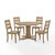 Crosley Furniture  Joanna 5Pc Round Dining Set - Round Table & 4 Ladder Back Chairs In Rustic Brown, 104'' W x 104'' D x 39-1/8'' H