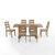 Crosley Furniture  Joanna 7Pc Dining Set - Table & 6 Ladder Back Chairs In Rustic Brown, 128'' W x 92'' D x 39-1/8'' H