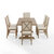 Crosley Furniture  Joanna 7Pc Dining Set - Table & 6 Upholstered Back Chairs In Rustic Brown, 126'' W x 90'' D x 39-7/8'' H