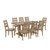 Crosley Furniture  Joanna 9Pc Dining Set - Table & 8 Ladder Back Chairs In Rustic Brown, 128'' W x 92'' D x 39-1/8'' H