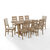 Crosley Furniture  Joanna 9Pc Dining Set - Table, 6 Ladder Back Chairs, & 2 Upholstered Back Chairs In Rustic Brown, 126'' W x 92'' D x 39-7/8'' H