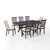 Crosley Furniture  Hayden 9Pc Dining Set - Table, 6 Slat Back Chairs, & 2 Upholstered Chairs In Slate, 98'' W x 133'' D x 40-1/4'' H