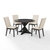 Crosley Furniture  Hayden 5Pc Round Dining Set - Table & 4 Upholstered Chairs In Slate, 108'' W x 108'' D x 39-3/4'' H