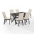 Crosley Furniture  Hayden 7Pc Dining Set - Table & 6 Upholstered Chairs In Slate, 101'' W x 133'' D x 39-3/4'' H