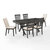 Crosley Furniture  Hayden 7Pc Dining Set - Table, 4 Slat Back Chairs, & 2 Upholstered Chairs In Slate, 98'' W x 133'' D x 40-1/4'' H