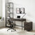 Crosley Furniture  Jacobsen 3Pc File Cabinet, Desk And Etagere Set- Desk, File Cabinet, & Narrow Etagere In Brown Ash, 61'' W x 20'' D x 80-1/2'' H