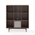Crosley Furniture  Liam 9 Cube Record Storage Bookcase With Speaker- Bookcase & Speaker In Walnut, 42-1/4'' W x 15-3/4'' D x 49-1/2'' H