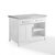 Crosley Furniture  Silvia Stainless Steel Top Kitchen Island In White, 46'' W x 28'' D x 36-1/2'' H