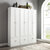 Crosley Furniture Harper 3Pc Entryway Set - 3 Pantry Closets In White, 66'' W x 12-1/2'' D x 74'' H