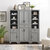 Crosley Furniture Tara 3Pc Pantry Set - Pantry & 2 Linen Cabinets In Distressed Gray, 59-3/4'' W x 15'' D x 67-3/4'' H