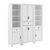 Crosley Furniture Tara 3Pc Pantry Set - Pantry & 2 Linen Cabinets In Distressed White, 59-3/4'' W x 15'' D x 67-3/4'' H