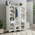 Crosley Furniture Tara 3Pc Entryway Set - Hall Tree & 2 Linen Cabinets In Distressed White, 54'' W x 16-1/2'' D x 67-5/8'' H