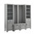 Crosley Furniture Tara 4Pc Entryway Set - 2 Hall Trees & 2 Linen Cabinets In Distressed Gray, 72'' W x 16-1/2'' D x 67-5/8'' H