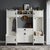 Crosley Furniture Fremont 4Pc Entryway Set - Accent Cabinet, Shelf, 2 Hall Trees In Distressed White, 78-3/4'' W x 18'' D x 74-1/4'' H