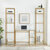 Crosley Furniture Aimee 3Pc Desk And Etagere Set- Desk & 2 Narrow Etageres In Soft Gold, 78'' W x 20'' D x 73'' H