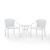 Crosley Furniture Palm Harbor 3-Piece Outdoor Wicker Café Seating Set, White Finish, with 2 Stacking Chairs and Round Side Table
