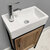 Design Element Bristol 18-1/2'' Single Sink Vanity in Natural Wood with Porcelain Countertop, Overhead View