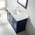 Design Element Milano 48'' Single Sink Vanity in Blue with Carrara White Marble Countertop, Overhead View