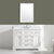 Design Element Milano 48'' Single Sink Vanity in White with Carrara White Marble Countertop, Installed View