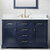 Design Element Milano 54'' Single Sink Vanity in Blue with Carrara White Marble Countertop, Front View