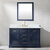 Design Element Milano 54'' Single Sink Vanity in Blue with Carrara White Marble Countertop, Installed View
