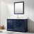 Design Element Milano 54'' Single Sink Vanity in Blue with Carrara White Marble Countertop, Angle View